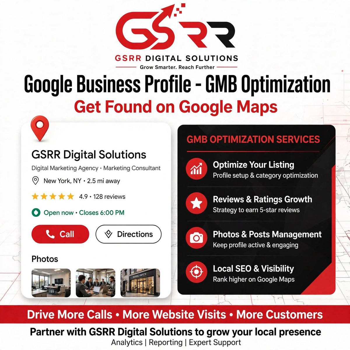 GSRR Digital Solutions Google Business Profile optimization Hyderabad overview graphic